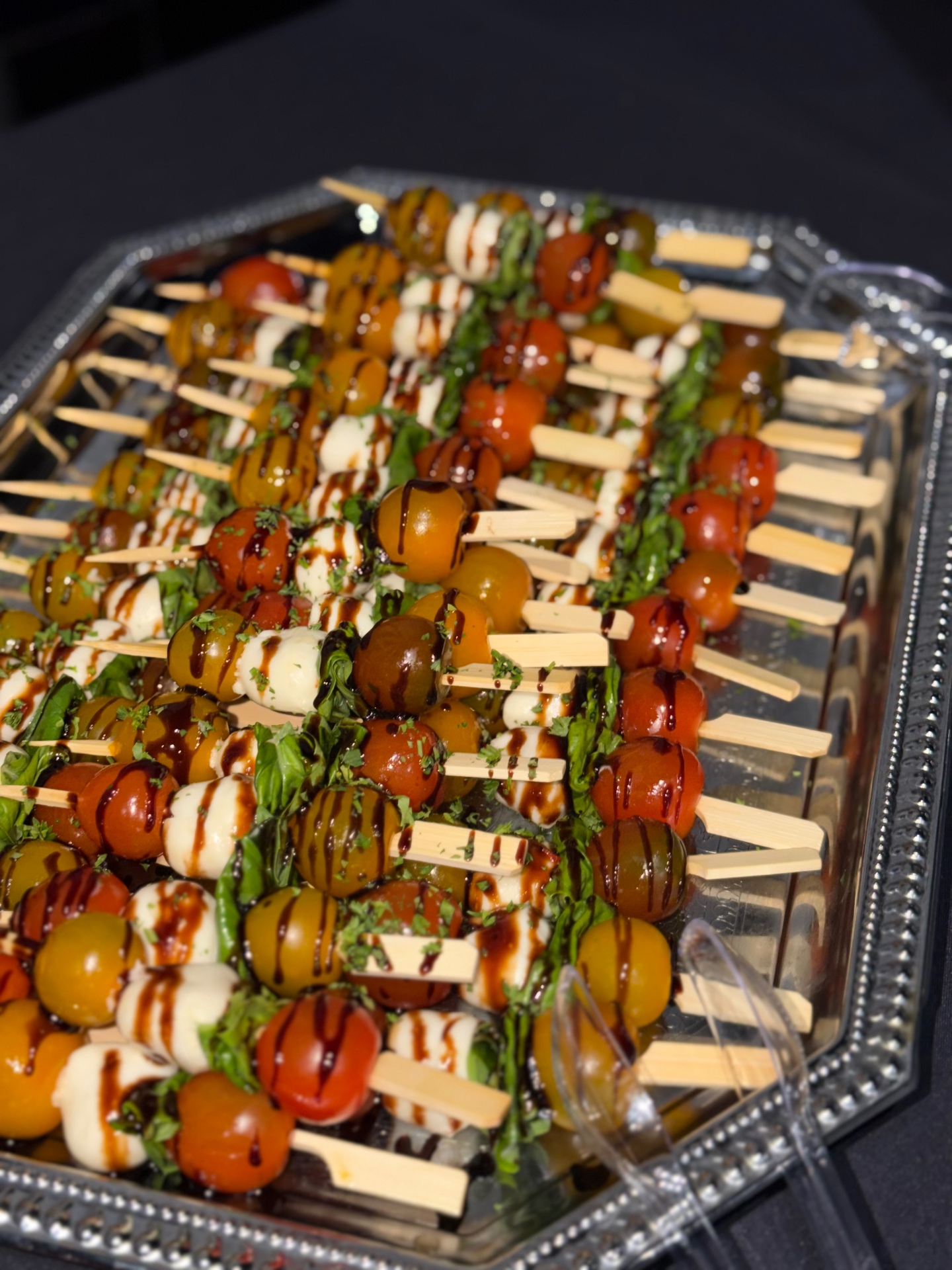 Caprese skewers with balsamic glaze