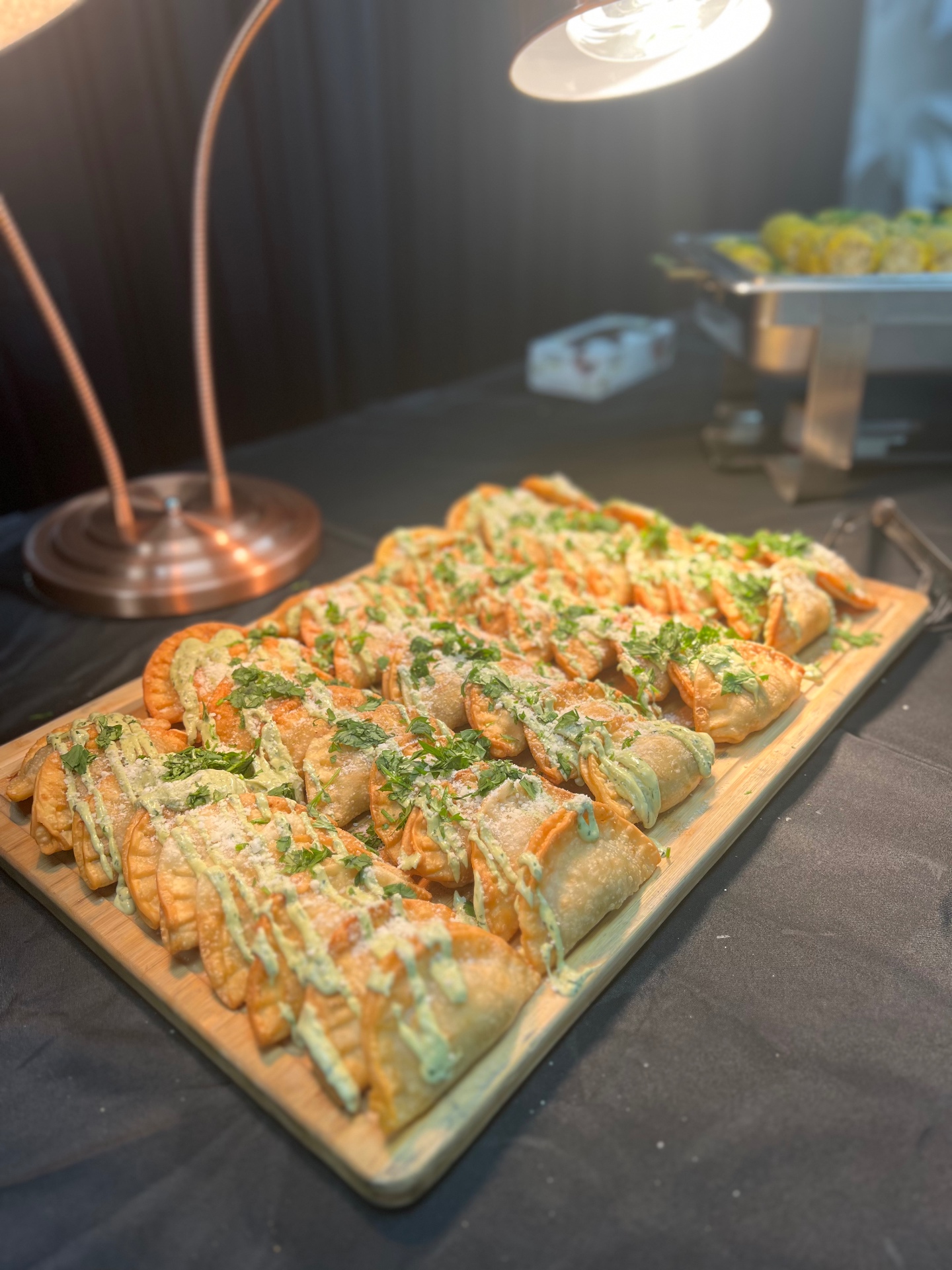 Empanadas with cilantro crema