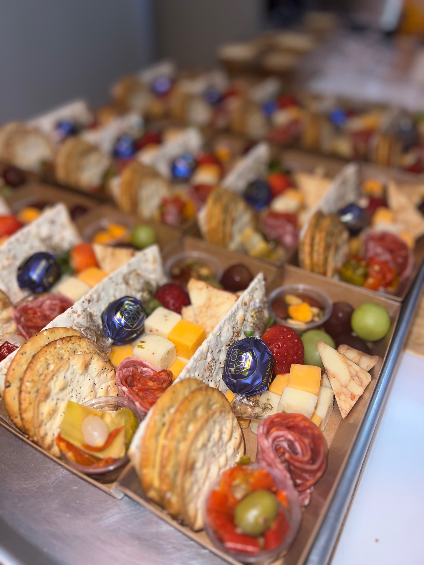 Charcuterie boxes with chocolates