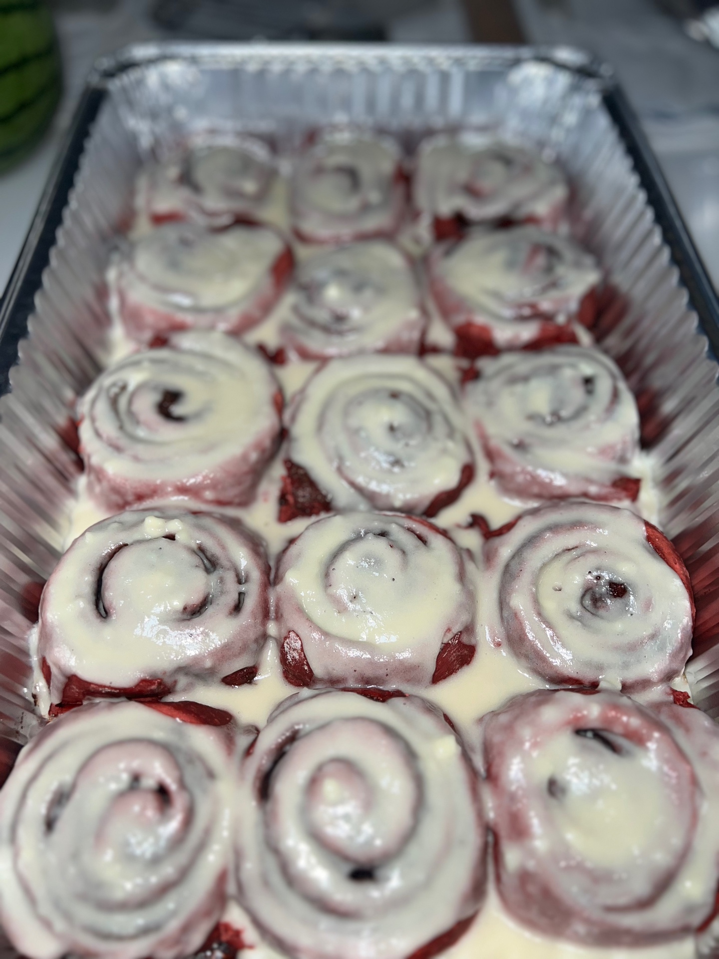 Red velvet cinnamon rolls